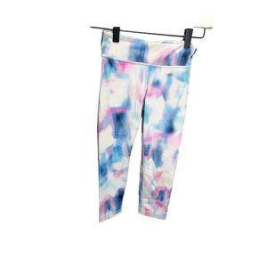 Athleta Girl Printed Chit Chat Capri Crop Marble Swirl Tie Dye Size Medium